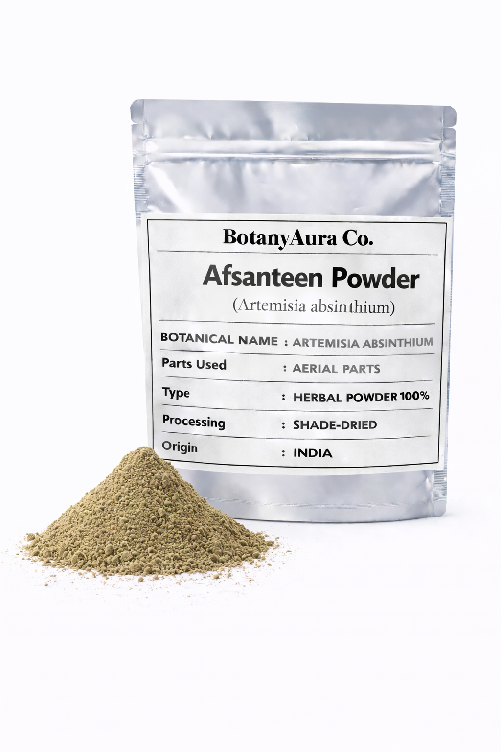 Afsanteen Powder (Artemisia absinthium) | Wormwood Powder | Ayurvedic Herbal Powder | Natural Bulk Supplier
