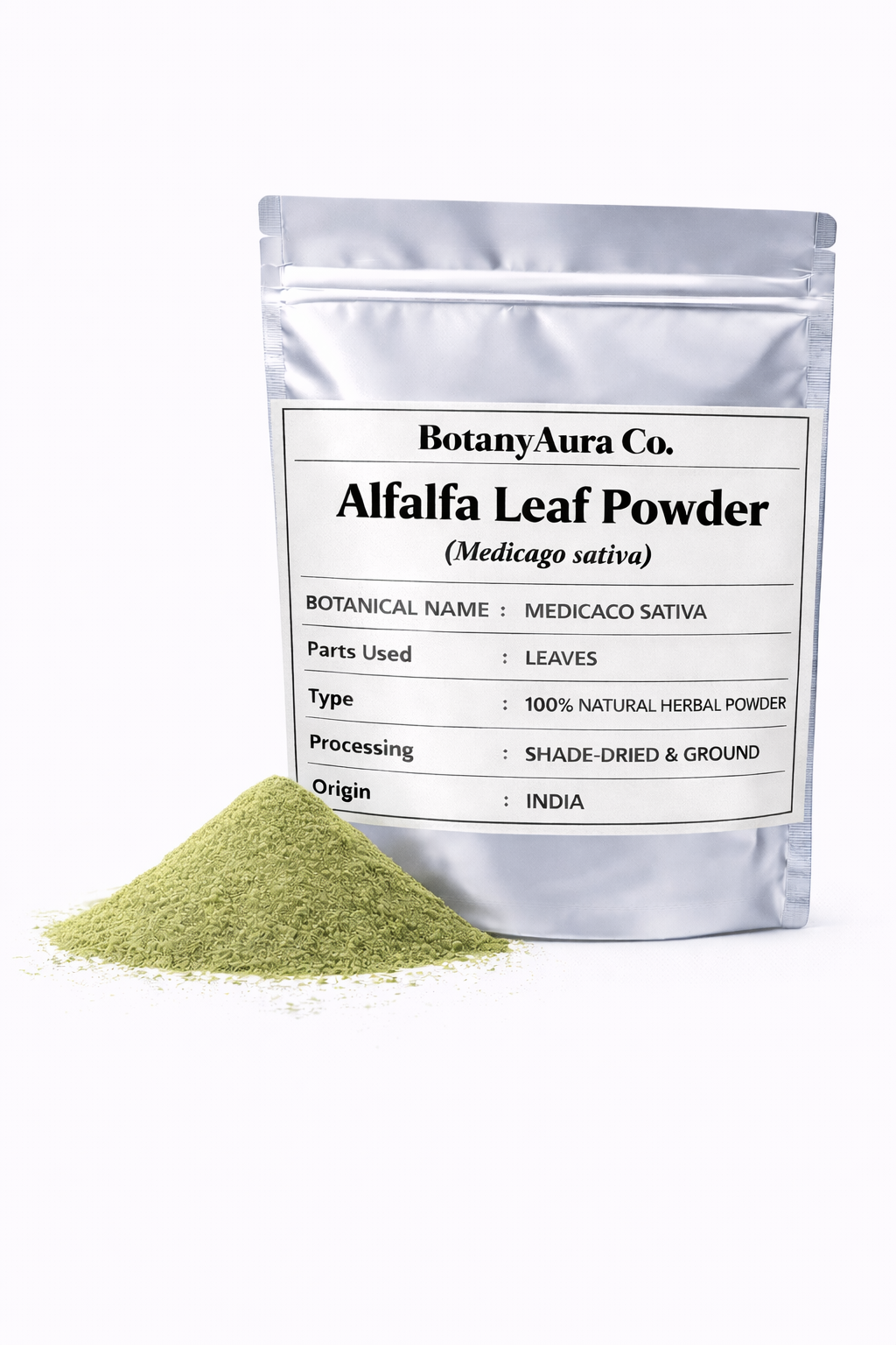 Alfalfa Leaf Powder (Medicago sativa) | Lucerne Leaf Powder | Natural Green Superfood Powder | Bulk Supplier
