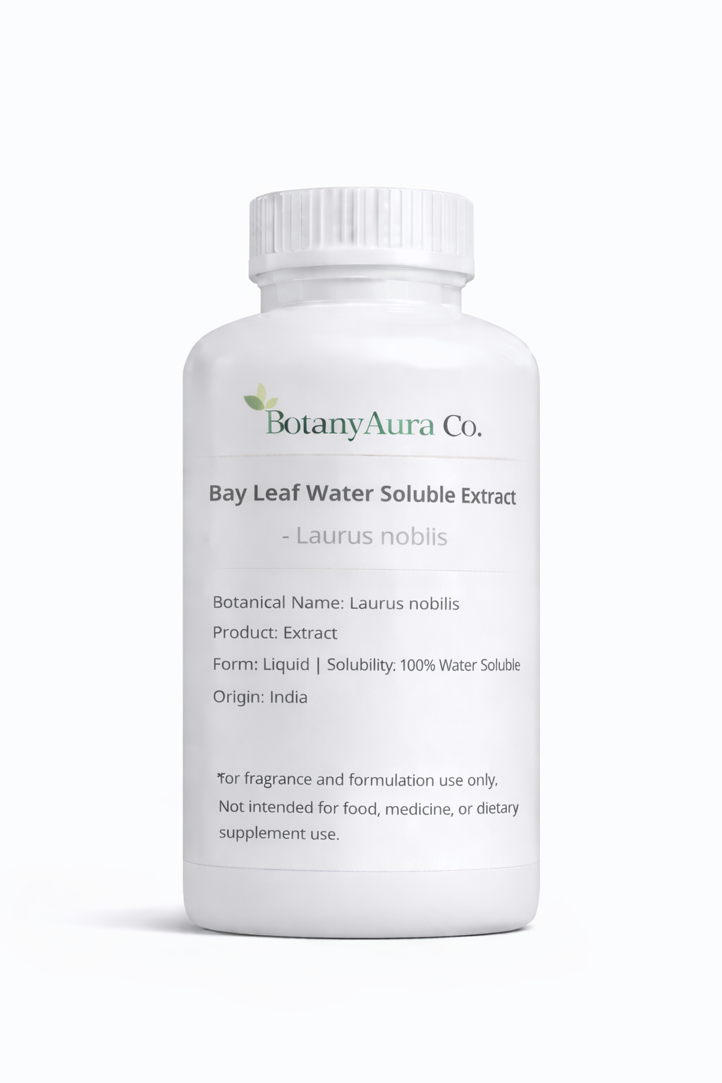 Bay Leaf Water Soluble Extract by BotanyAura Co. in white bottle