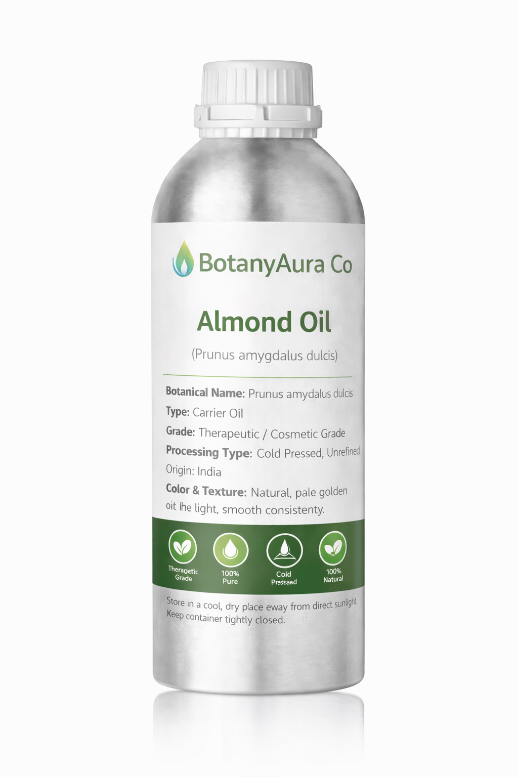 BotanyAura Co Almond Oil Cold Pressed Carrier Oil
