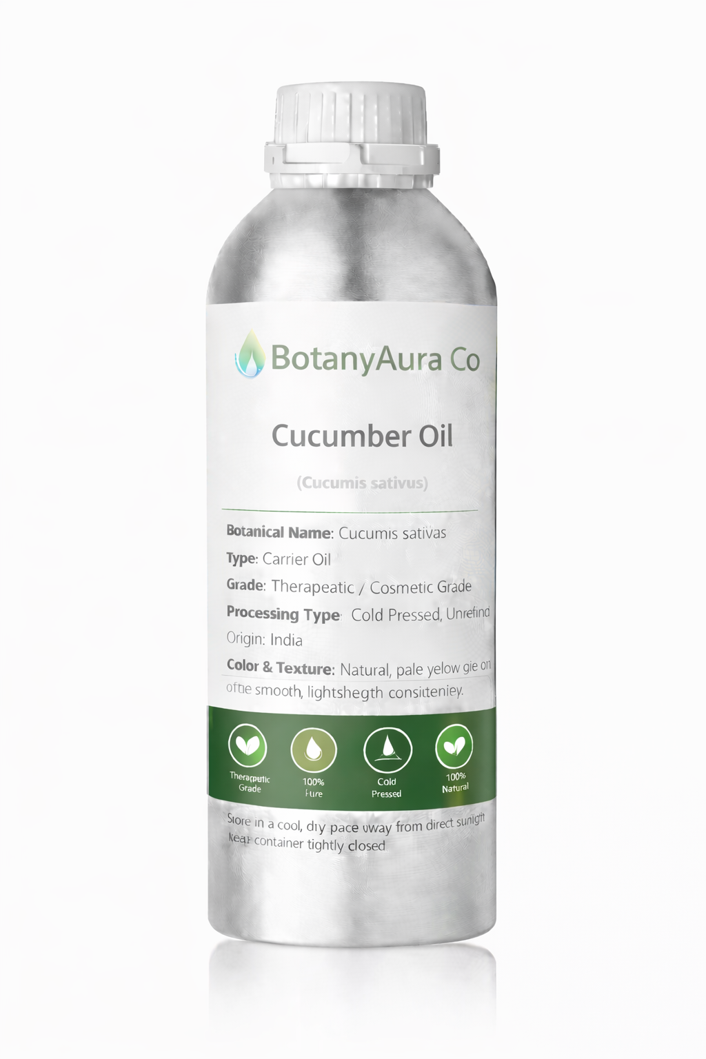 BotanyAura Co Cucumber Oil Cold Pressed Carrier Oil