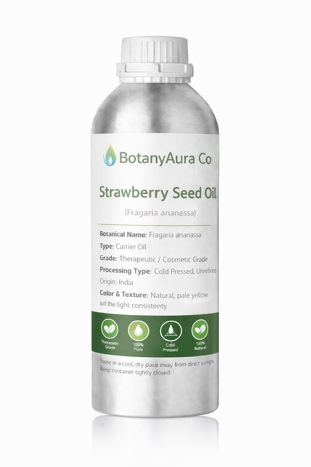 BotanyAura Co Strawberry Seed Oil Cold Pressed Carrier Oil