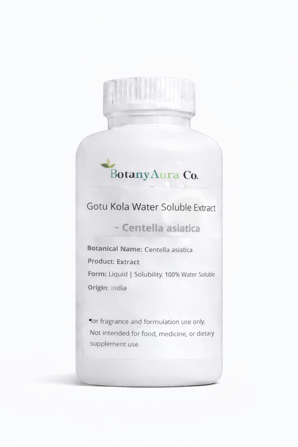 Gotu Kola Water Soluble Extract by BotanyAura Co. in white bottle