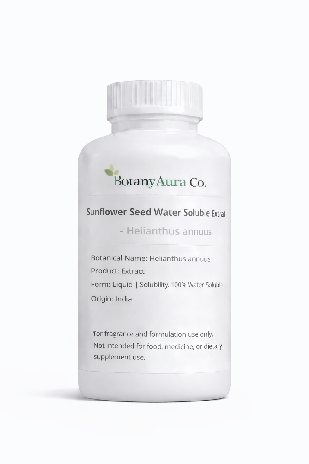 Sunflower Seed Water Soluble Extract by BotanyAura Co. in white bottle
