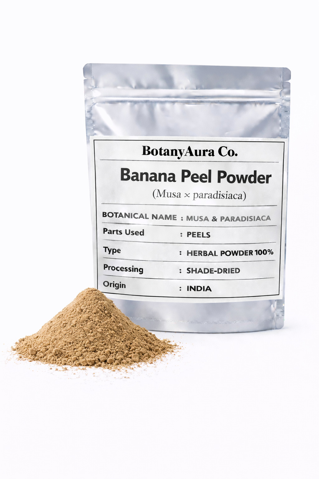 Banana Peel Powder (Musa paradisiaca) | Kela Chilka Powder | Natural Fruit Peel Powder for Skincare & Hair Care | Bulk Supplier