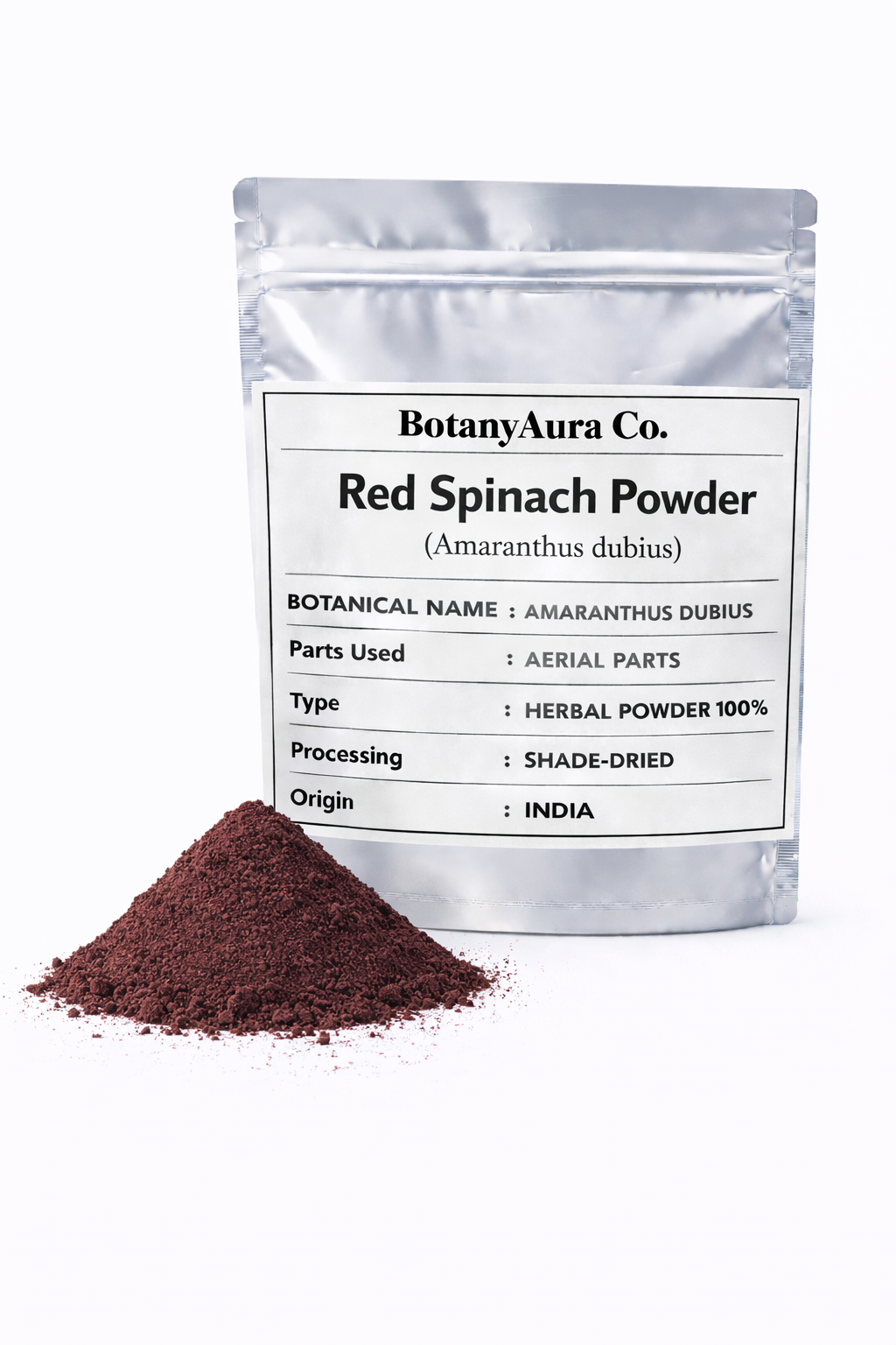 Red Spinach Powder (Amaranthus dubius) | Lal Saag Powder | Natural Leaf Powder for Food & Skincare | Bulk Supplier