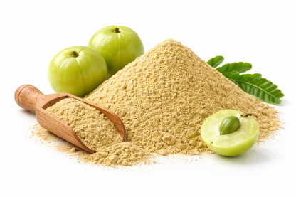 Pure amla powder made from dried Indian gooseberry emblica officinalis