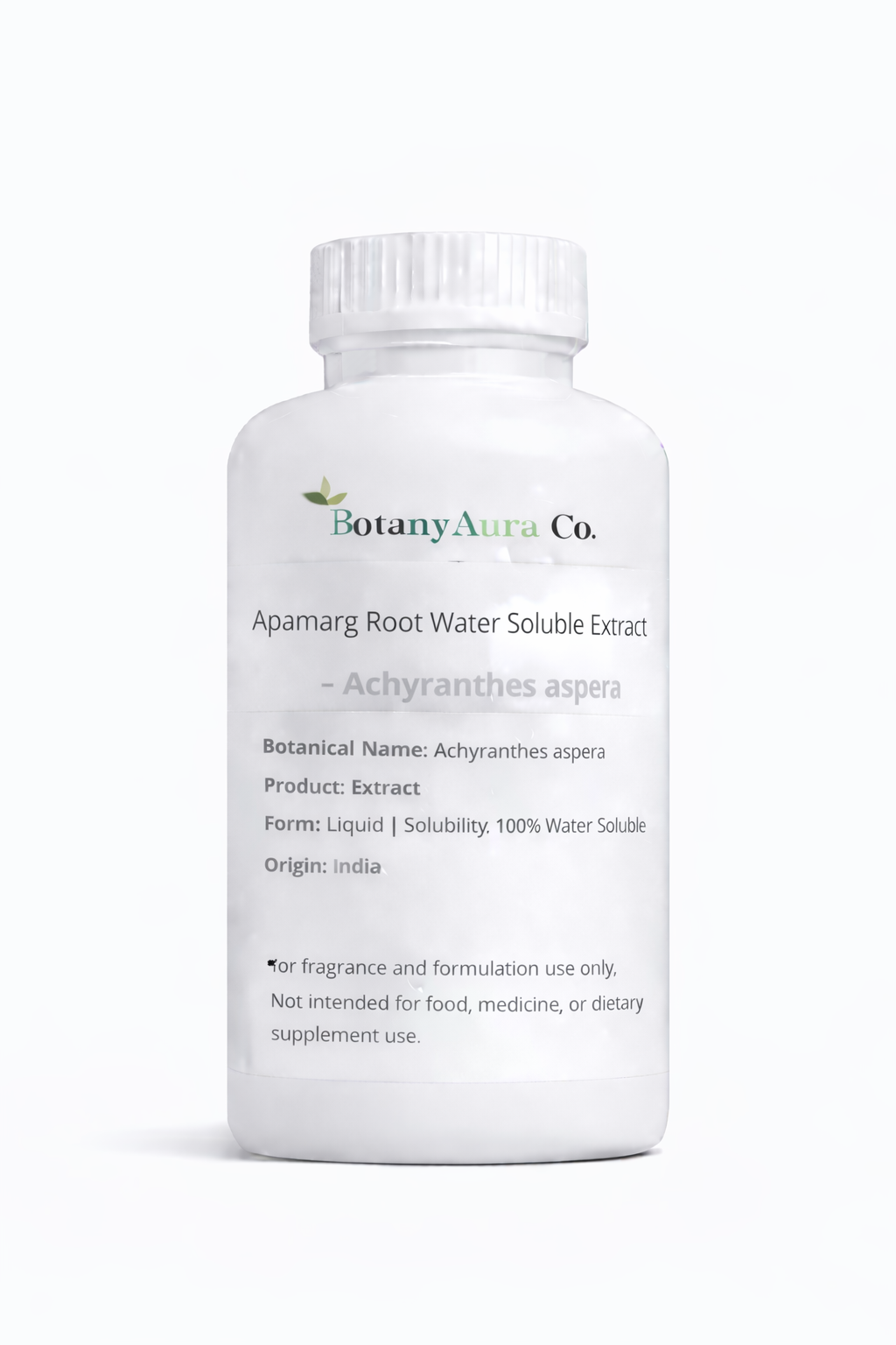 Apamarg Root Water Soluble Extract by BotanyAura Co. in white bottle