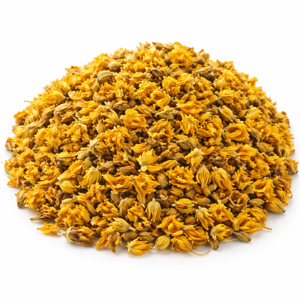 Dried Avarampoo Flower Whole natural Senna auriculata on white background