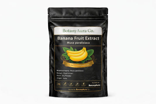 Banana Fruit Extract dry powder made from Musa paradisiaca packed by BotanyAura Co.