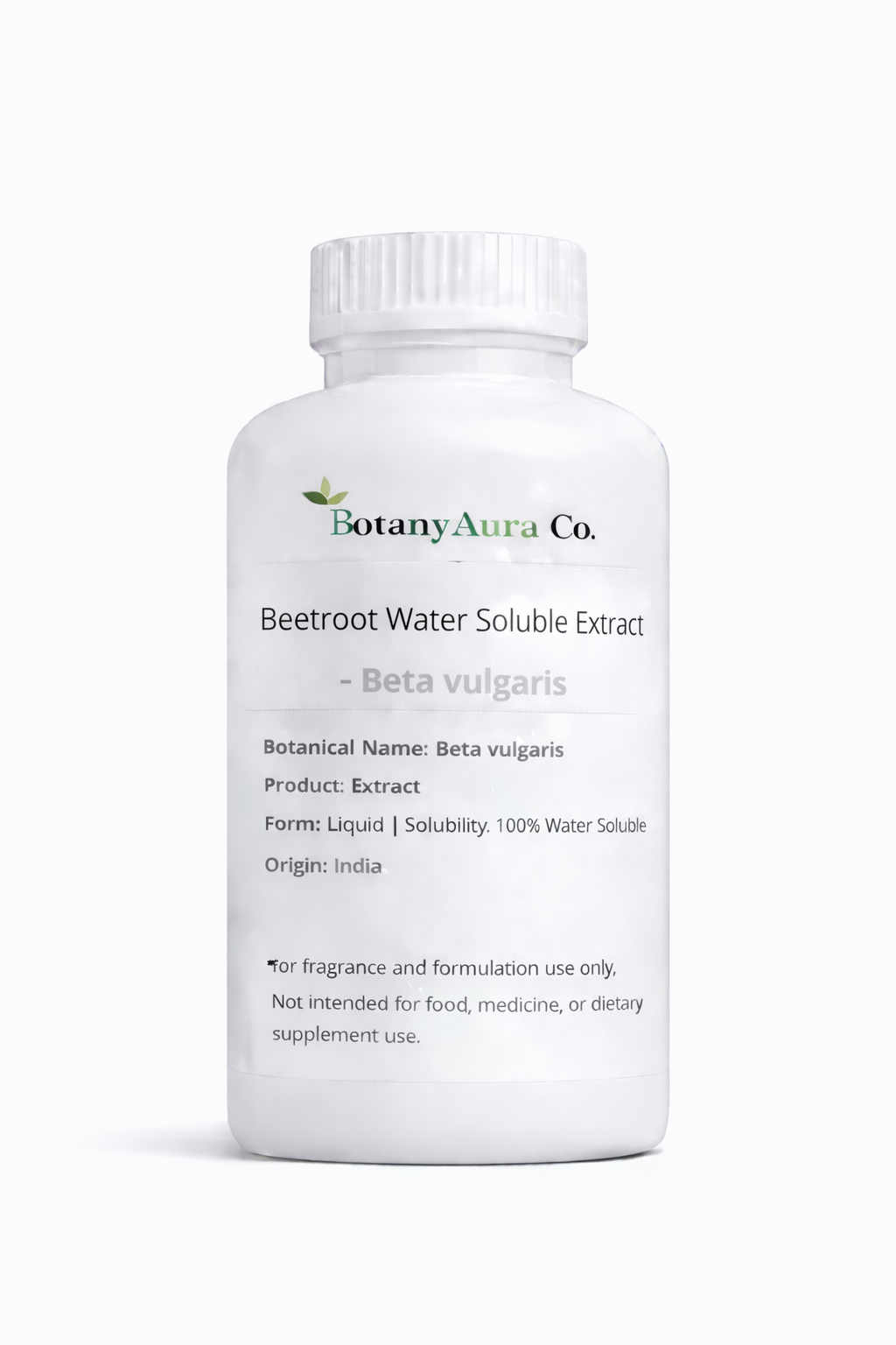 Beetroot Water Soluble Extract by BotanyAura Co. in white bottle