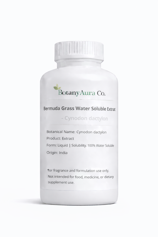 Bermuda Grass Water Soluble Extract by BotanyAura Co. in white bottle