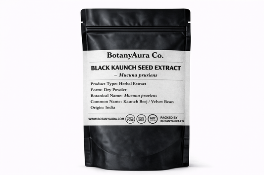 Premium Black Kaunch Seed Extract Mucuna pruriens powder with dark label BotanyAura