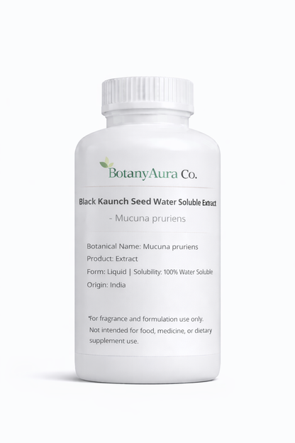 Black Kaunch Seed Water Soluble Extract by BotanyAura Co. in white bottle