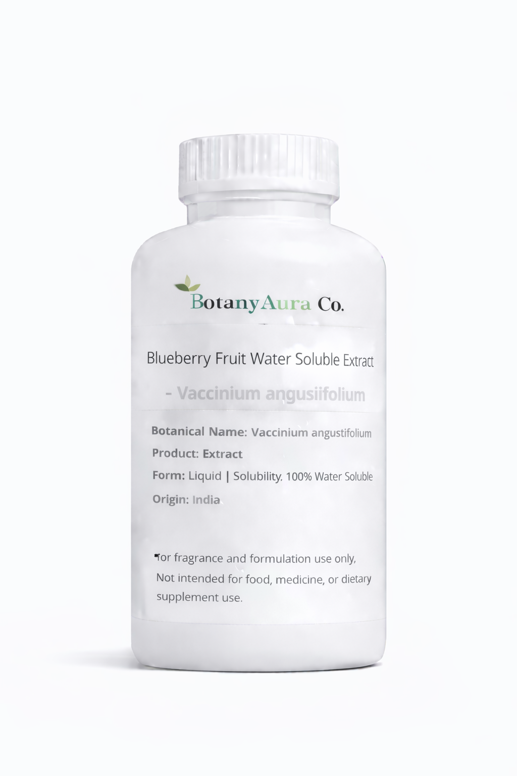 Blueberry Fruit Water Soluble Extract by BotanyAura Co. in white bottle
