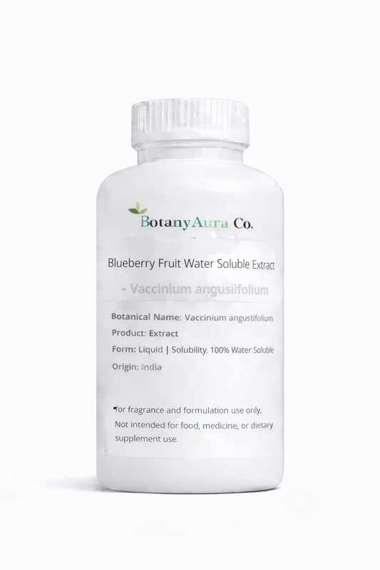 Blueberry Fruit Water Soluble Extract by BotanyAura Co. in white bottle