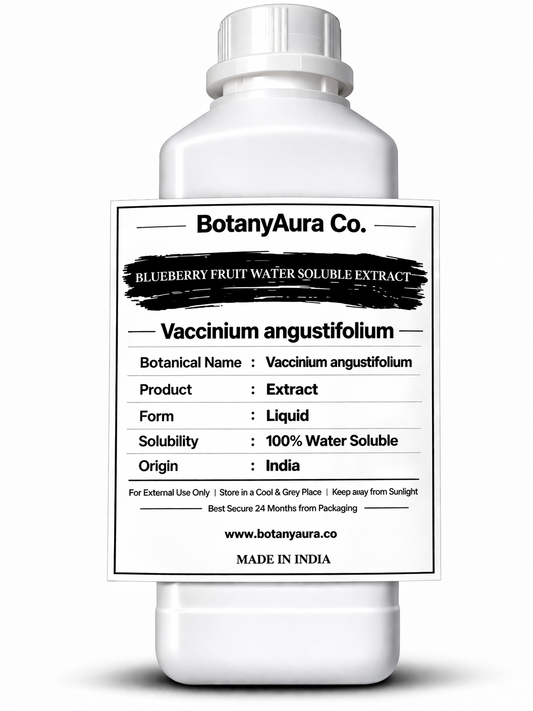Blueberry Fruit Water Soluble Extract by BotanyAura Co. in white bottle