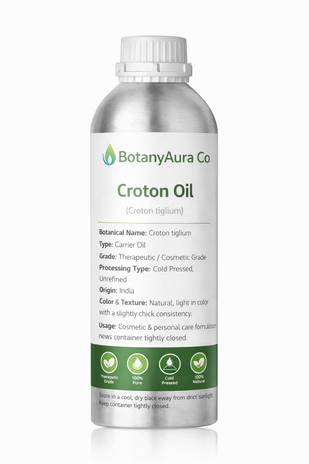 BotanyAura Co Croton Oil Cold Pressed Carrier Oil