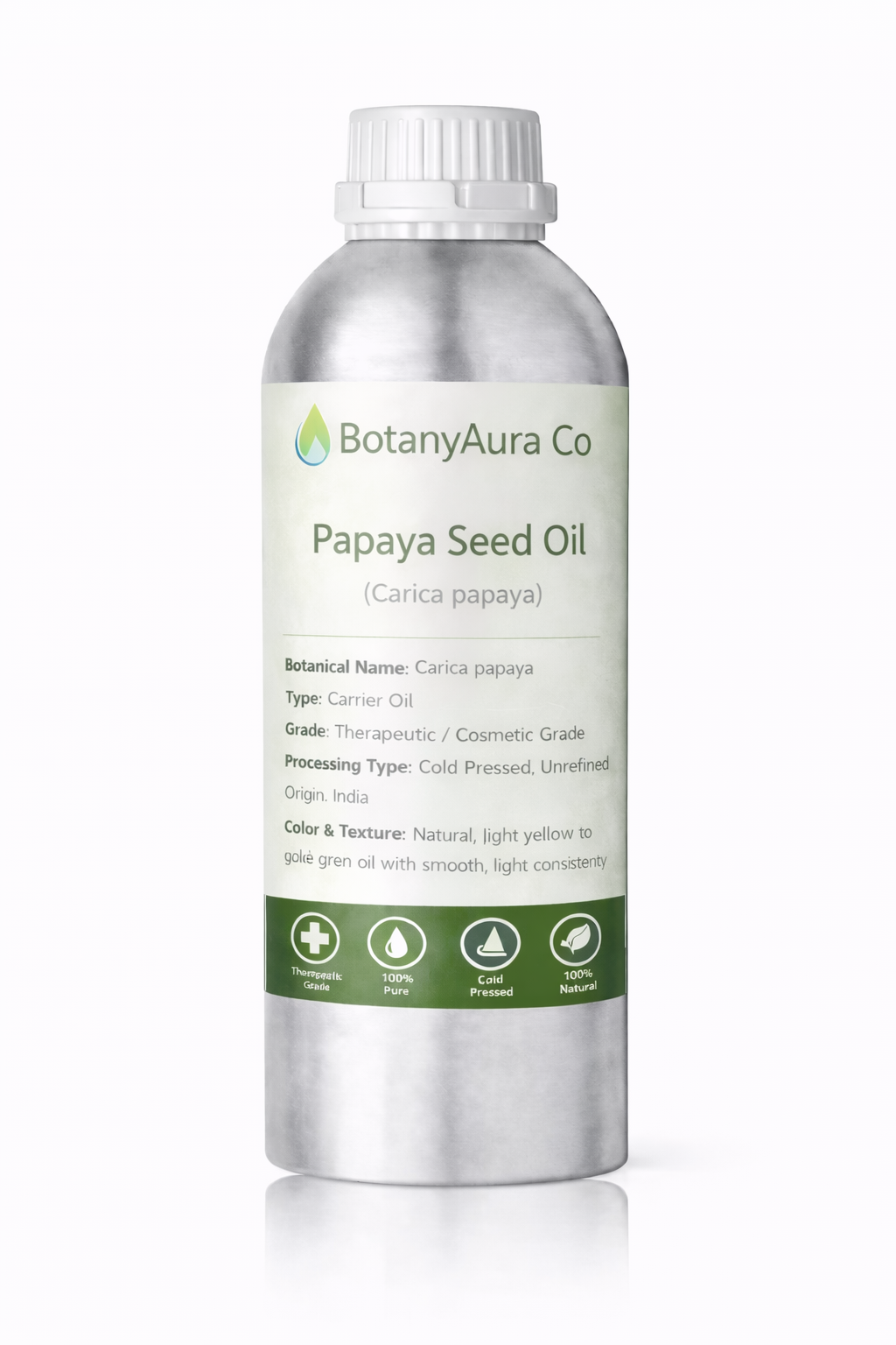 BotanyAura Co Papaya Seed Oil Cold Pressed Carrier Oil
