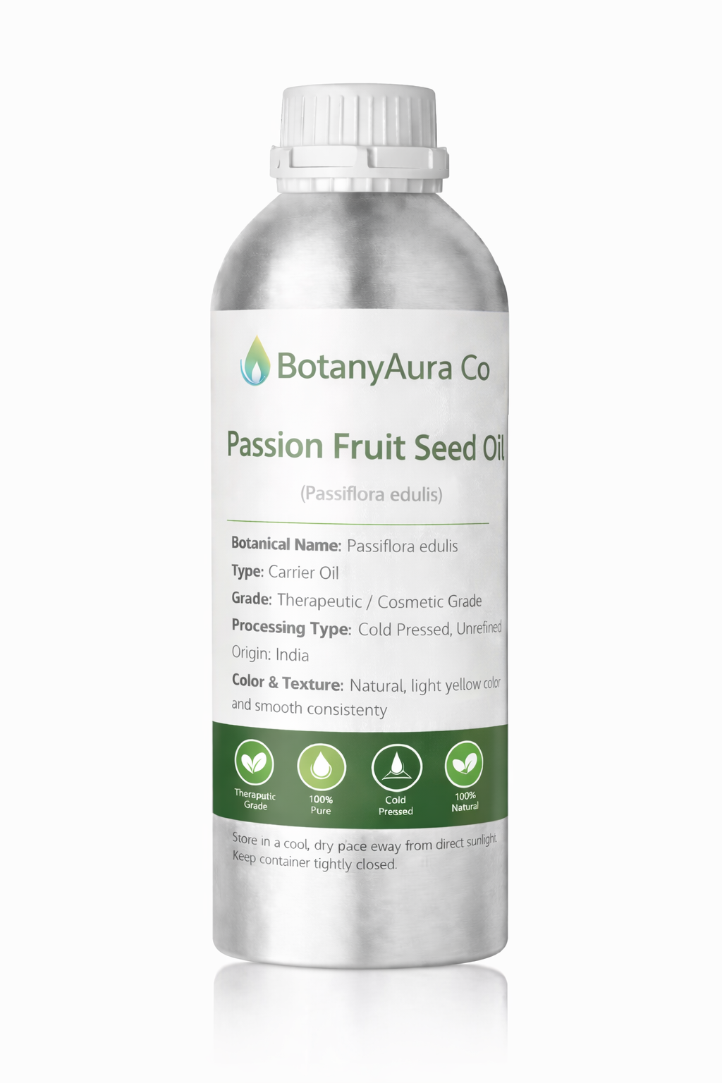 BotanyAura Co Passion Fruit Seed Oil Cold Pressed Carrier Oil