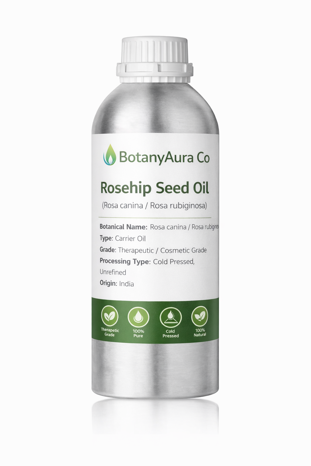 BotanyAura Co Rosehip Seed Oil Cold Pressed Carrier Oil
