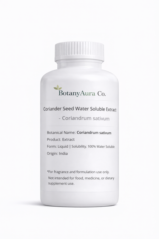Coriander Seed Water Soluble Extract by BotanyAura Co. in white bottle