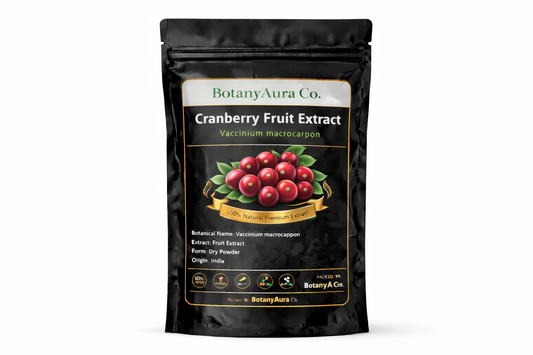 Cranberry Fruit Extract dry powder made from Vaccinium macrocarpon packed by BotanyAura Co