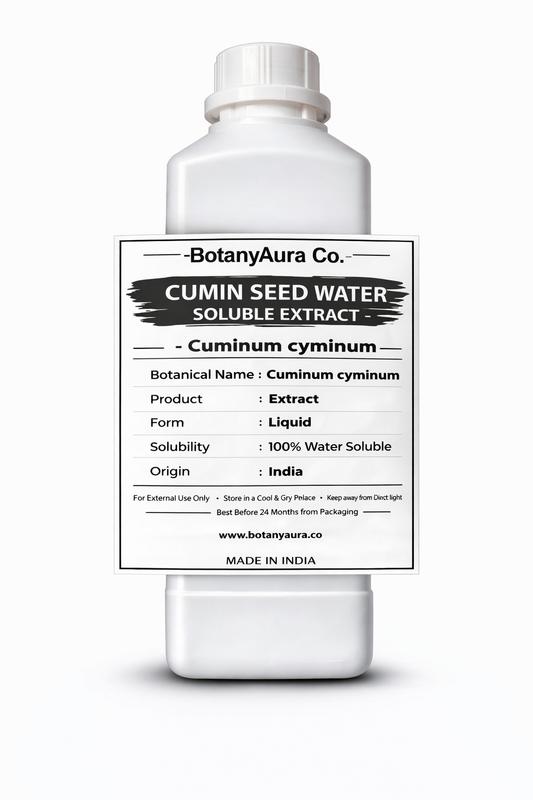 Cumin Seed Water Soluble Extract by BotanyAura Co. in white bottle