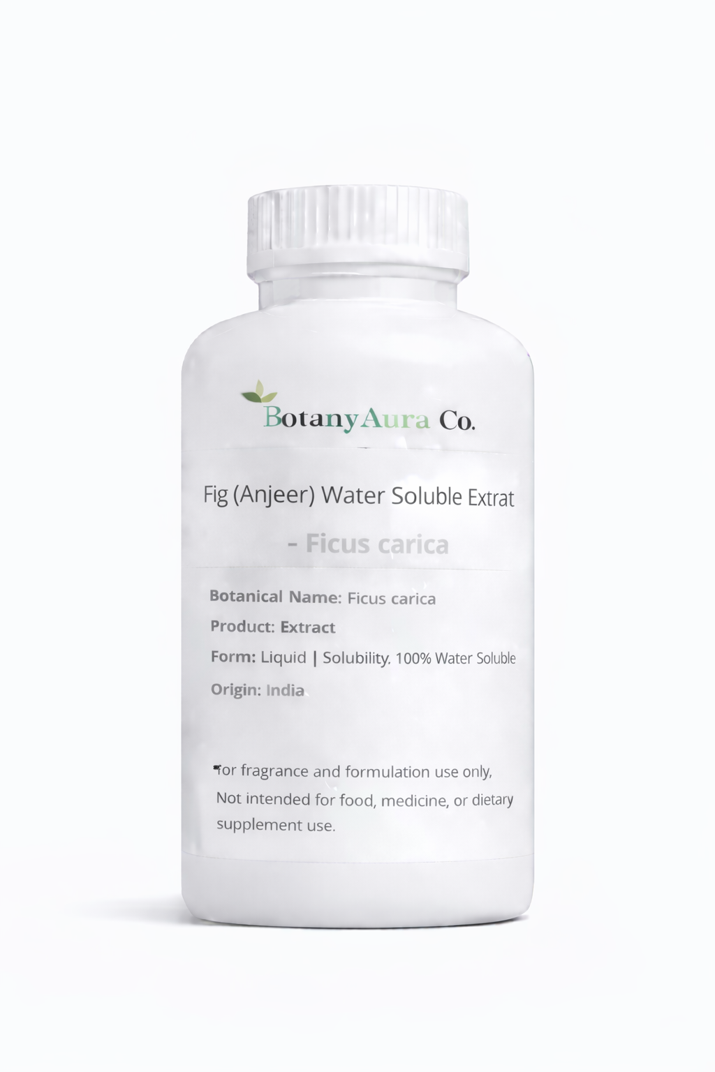 Fig (Anjeer) Water Soluble Extract by BotanyAura Co. in white bottle