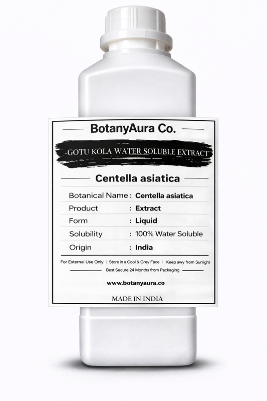 Gotu Kola Water Soluble Extract by BotanyAura Co. in white bottle