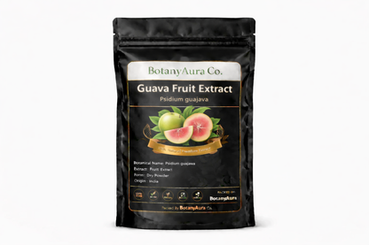 Guava Fruit Extract dry powder made from Psidium guajava packed by BotanyAura Co