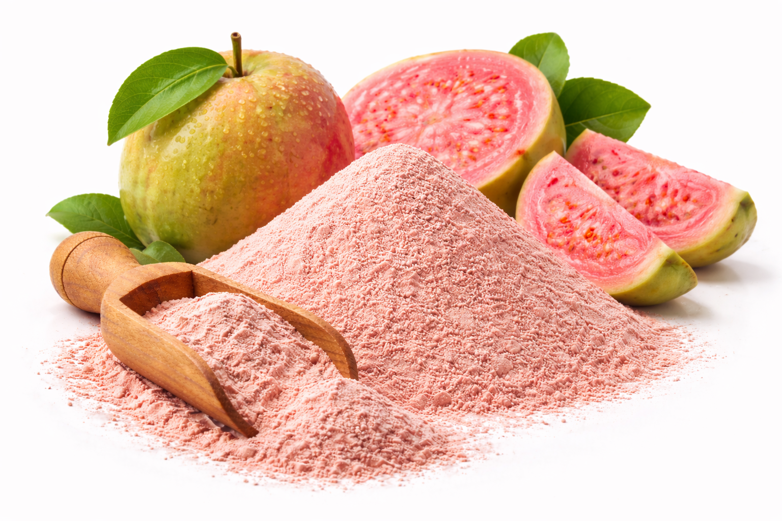 100% natural Guava Pink Powder made from ripe pink guava fruit
