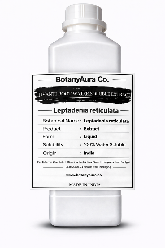 Jivanti Root Water Soluble Extract by BotanyAura Co. in white bottle