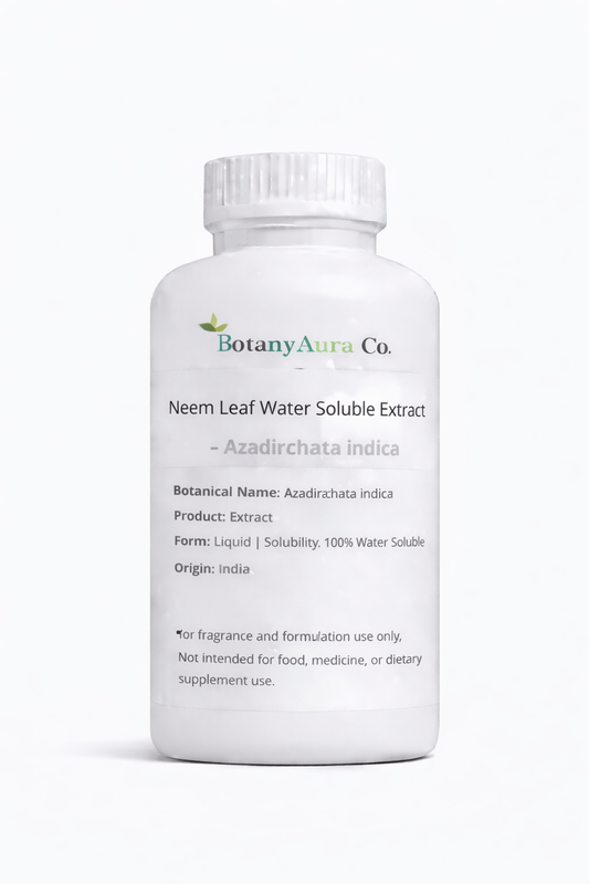 Neem Leaf Water Soluble Extract by BotanyAura Co. in white bottle