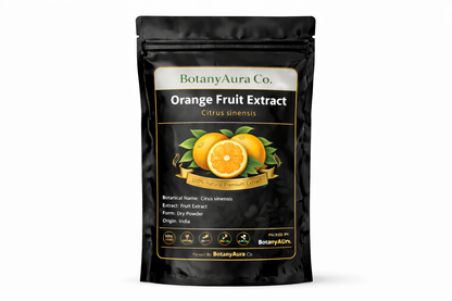 Orange Fruit Extract dry powder made from Citrus sinensis packed by BotanyAura Co