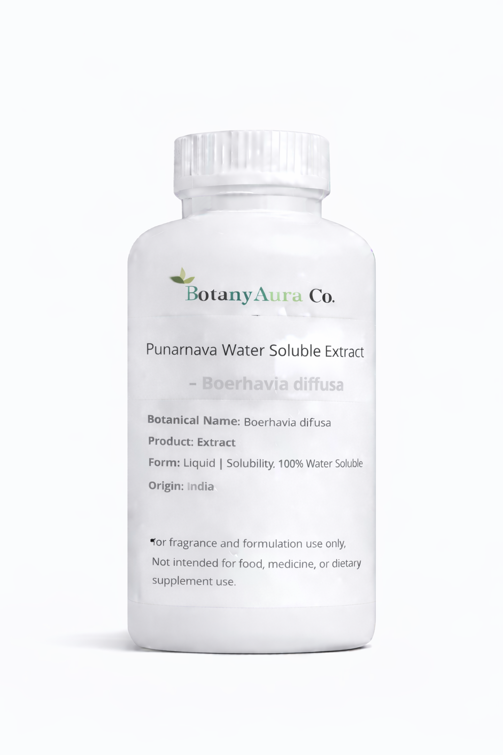 Punarnava Water Soluble Extract by BotanyAura Co. in white bottle