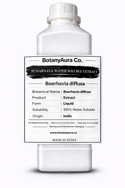 Punarnava Water Soluble Extract by BotanyAura Co. in white bottle