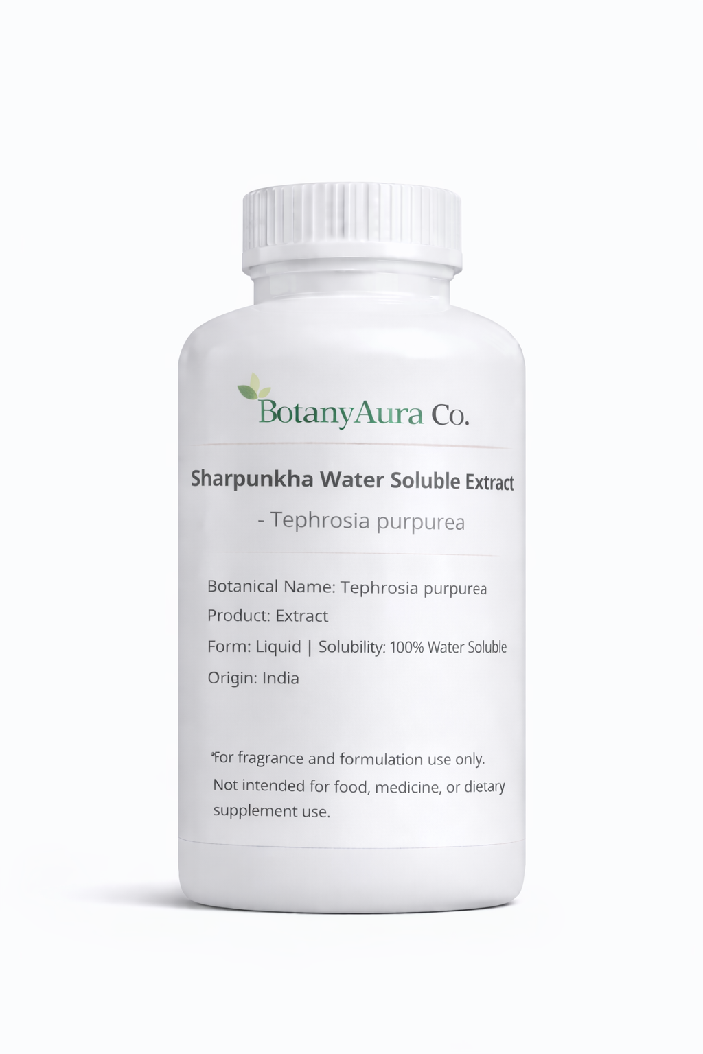 Sharpunkha Water Soluble Extract by BotanyAura Co. in white bottle