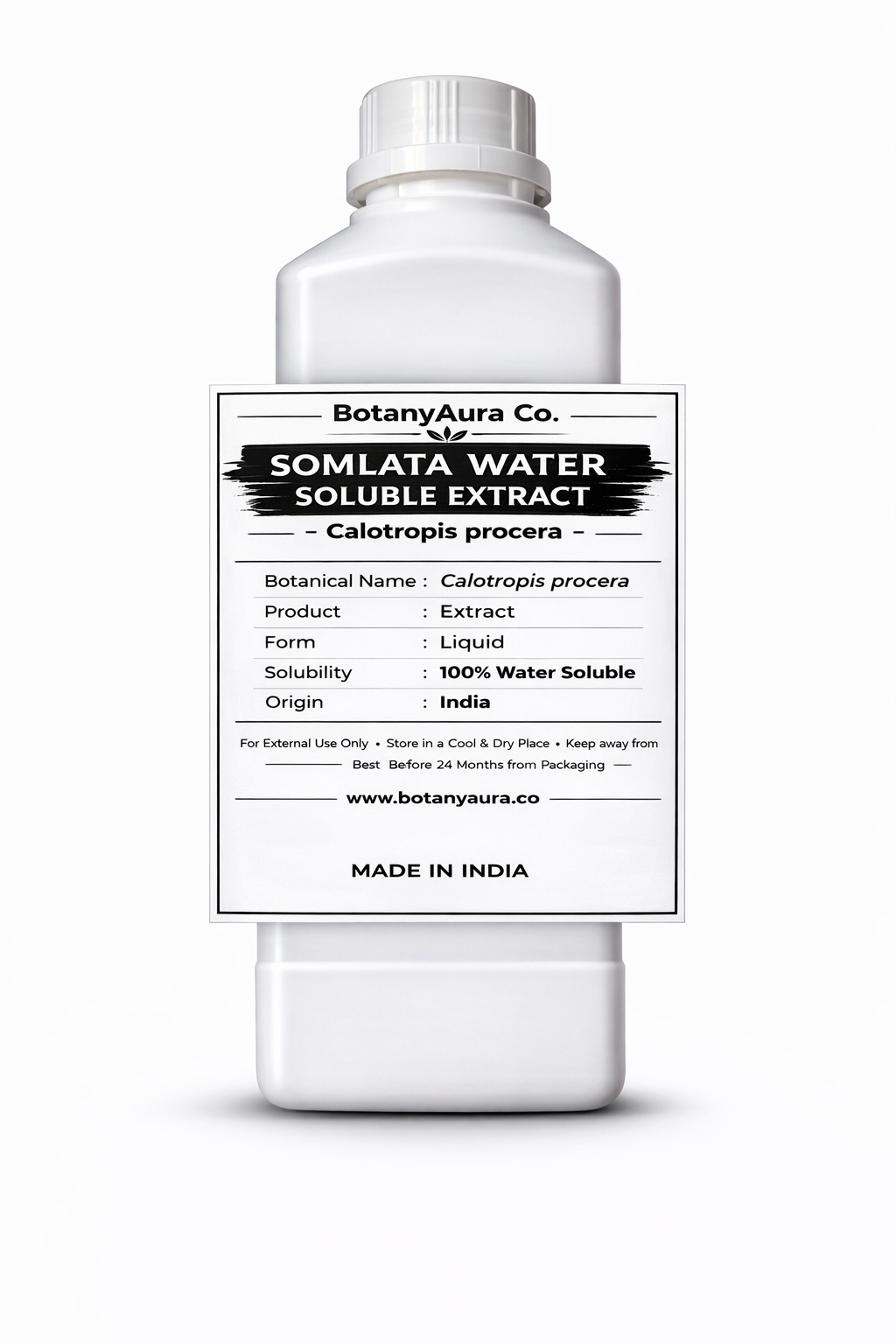 Somlata Water Soluble Extract by BotanyAura Co. in white bottle