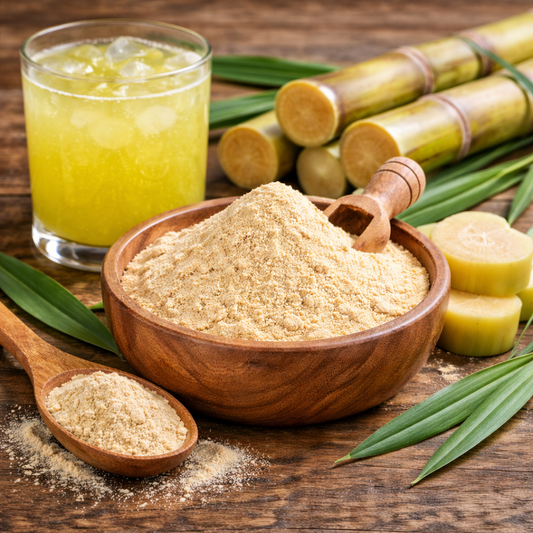 100% natural Sugarcane Juice Powder made from fresh sugarcane juice