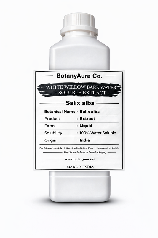 White Willow Bark Water Soluble Extract by BotanyAura Co. in white bottle