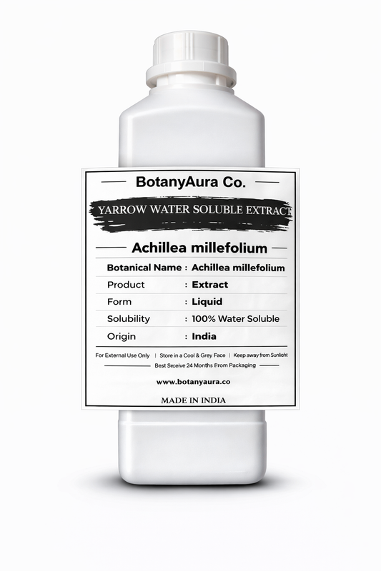 Yarrow Water Soluble Extract by BotanyAura Co. in white bottle